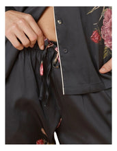 Load image into Gallery viewer, Ruby Floral Satin Pyjama Set - Black
