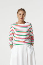 Load image into Gallery viewer, Classic Cotton 3/4 Sleeve Tee / Kelly Green Stripe
