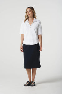 Trail Cotton Half Sleeve Polo - White