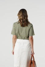 Load image into Gallery viewer, Zip Cotton Polo - Sage/White
