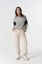 Load image into Gallery viewer, Stripe GC Logo  Sweater- Birch / Navy Stripe
