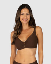 Load image into Gallery viewer, Positano D-E Cup Underwire Bikini Bra Top / Mocha
