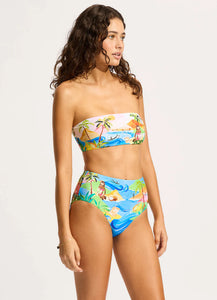 South Pacific High Waisted Bikini Bottom - Turquoise