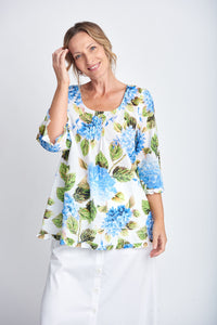 Cotton Trapeze Top / Hydrangea