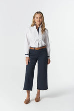 Load image into Gallery viewer, Sky Frill Neck Cotton Shirt - White
