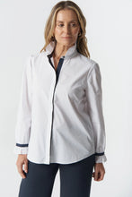 Load image into Gallery viewer, Sky Frill Neck Cotton Shirt - White
