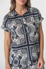 Load image into Gallery viewer, Desert Linen Cotton Blouse - Desert Palm Print
