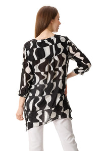 Hobart print tunic Black And White