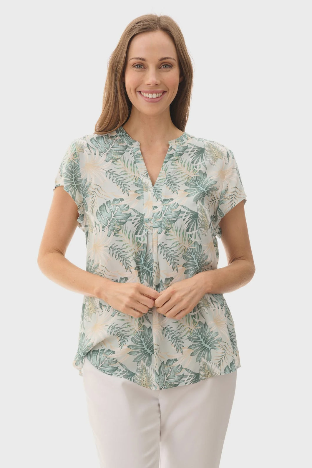 Taree Cap Sleeve Top Green