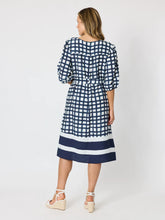Load image into Gallery viewer, Monaco Grid Print Dress - Navy/White
