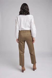Cropped Straight Leg Pant Brown