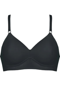 Naturana Side Smoothing Soft Cup Wireless Padded Bra / Black