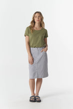 Load image into Gallery viewer, 5 Pocket Knee Length Skirt - Navy/White
