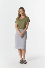 Load image into Gallery viewer, 5 Pocket Knee Length Skirt - Navy/White
