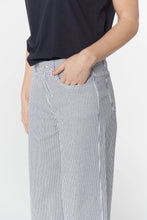 Load image into Gallery viewer, 5 Pocket Crop Wide Leg Jean - Navy/White
