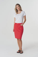 Load image into Gallery viewer, 5 Pocket Knee Length Skirt - Poinsettia
