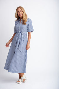 Cotton Stripe Dress - Navy Stripe