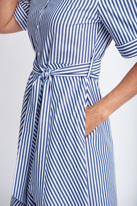 Cotton Stripe Dress - Navy Stripe