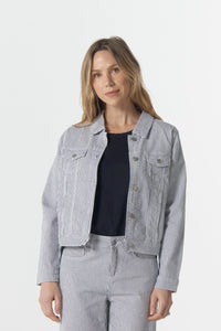 Ray Denim Jacket - Navy/White