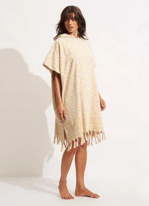 SF Monogram Towel Poncho - Natural