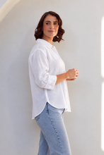 Load image into Gallery viewer, White Linen 3/4 Sleeve Shirt
