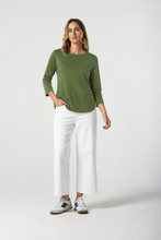 Load image into Gallery viewer, Classic Cotton 3/4 Sleeve Tee- Cedar Green
