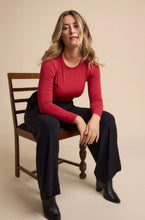 Load image into Gallery viewer, Tani High Neck Long Sleeve  / Red Berry
