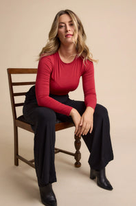 Tani High Neck Long Sleeve  / Red Berry
