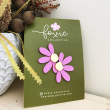 Load image into Gallery viewer, Jumbo Daisy Stud Earrings | Lilac + Gold
