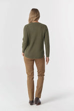 Load image into Gallery viewer, Classic Merino Cotton Raglan Jumper- Covert Green
