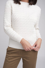 Load image into Gallery viewer, Classic Cable Crew Neck Jumper White
