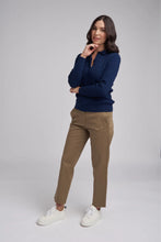 Load image into Gallery viewer, Classic Cable Polo Neck Jumper Bright Navy
