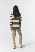Load image into Gallery viewer, The Yards Merino Cotton Jumper - Covert Green/Cream

