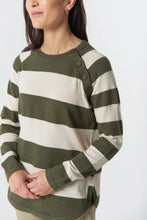 Load image into Gallery viewer, The Yards Merino Cotton Jumper - Covert Green/Cream

