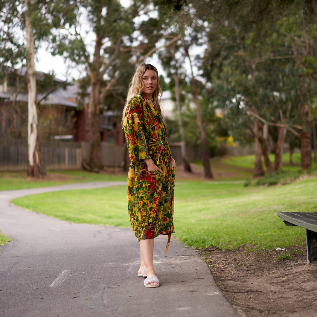 Kimono Cotton Velvet Bathrobe