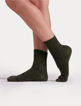 Load image into Gallery viewer, Fleck Wool Blend Crew Sock 2 Pack - Mushroom / Pistachio
