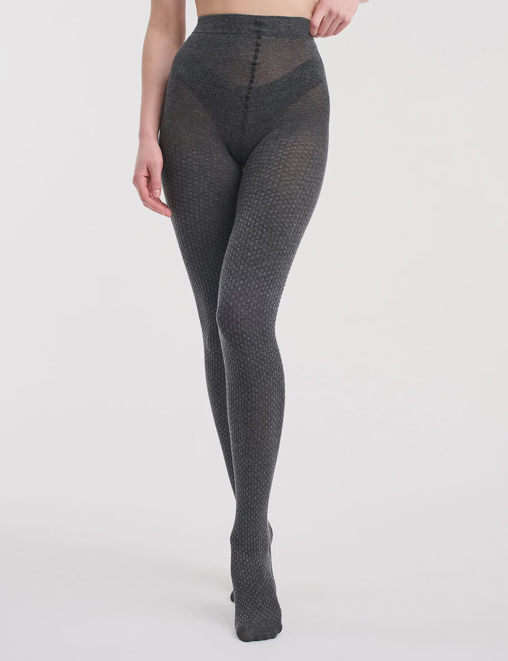 Textured Knit Tight - Charcoal
