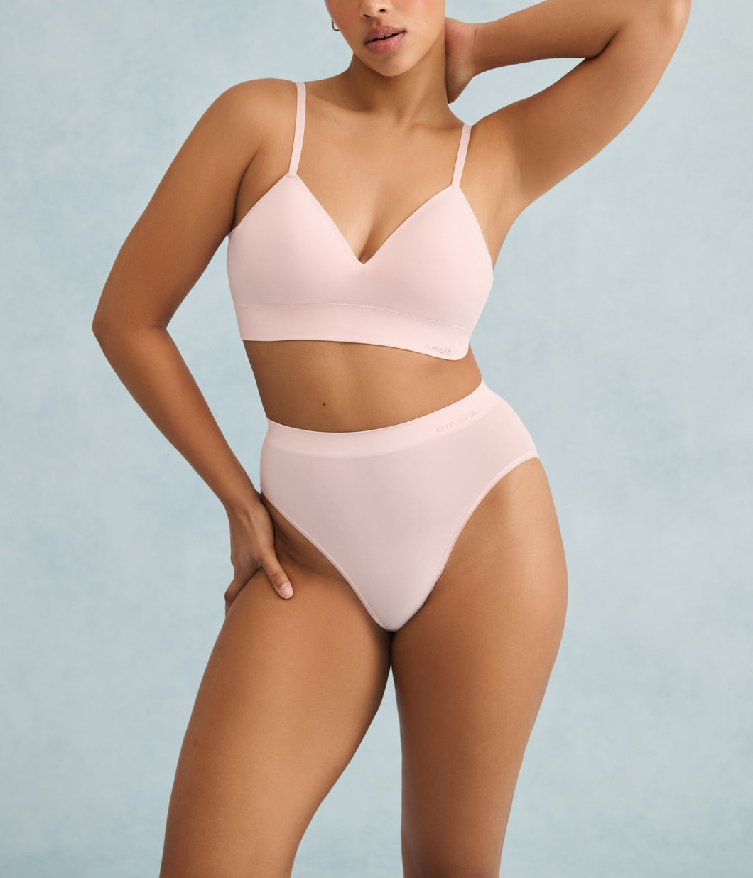 Ambra Bondi Bare Padded Longline Bra - Shell