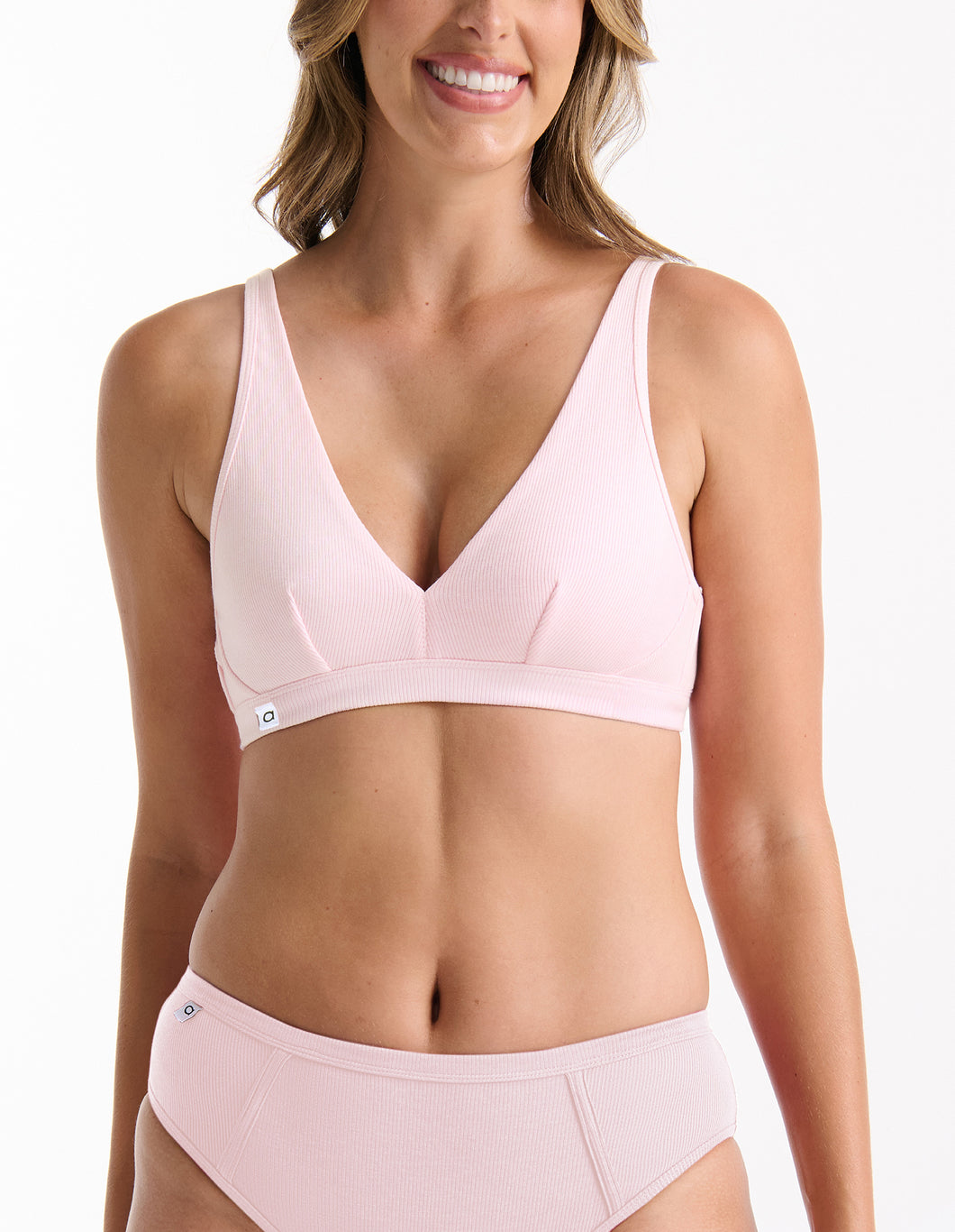 Refined Rib Plunge Bra - Shell