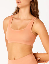 Load image into Gallery viewer, Bare Essentials Recycled Nylon Reversible Padded Crop / Spiced Peach
