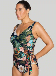 Into The Saltu Hayes D / DD Cup Underwire One Piece Navy Flowers