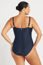 Load image into Gallery viewer, Hues Hayes D / DD Cup Underwire One Piece Swimsuit - Navy
