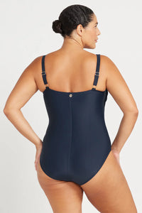 Hues Hayes D / DD Cup Underwire One Piece Swimsuit - Navy