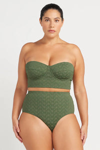 Melliflous Caravaggio Midriff Bikini Top Khaki