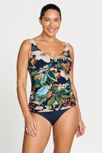Load image into Gallery viewer, Into The Saltu Delacroix Cross Over Tankini Top Navy
