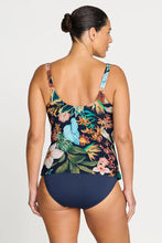 Load image into Gallery viewer, Into The Saltu Delacroix Cross Over Tankini Top Navy

