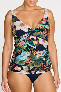 Into The Saltu Delacroix Cross Over Tankini Top Navy