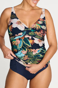 Into The Saltu Delacroix Cross Over Tankini Top Navy
