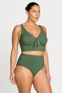Aria Renoir High Waist Swim Pant Olive