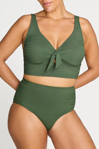 Aria Renoir High Waist Swim Pant Olive